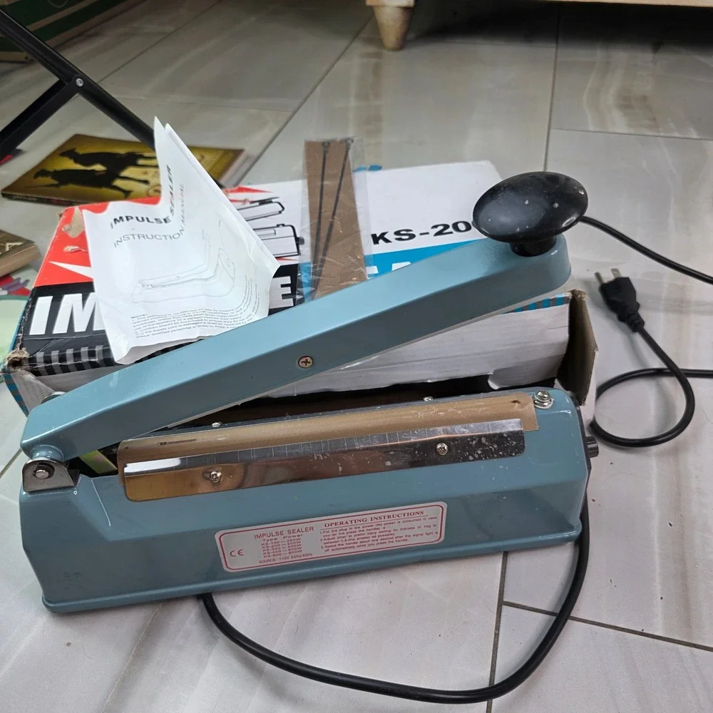 KS-200 Impulse Sealer 8 Inch Manual Heat Sealing Machine 110V 300W Blue T1